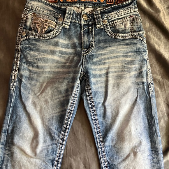 Rock Revival Light Blue Relaxed Jeans - Picture 1 of 4